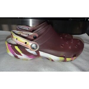 Crocs Pink Transparent Clog Women's Size 7 Pink Marbled Slip On